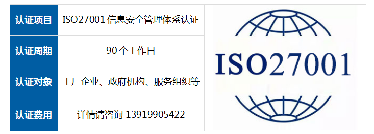 信息安全管理体系认证